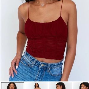 Concordia top size 4 red princess poly